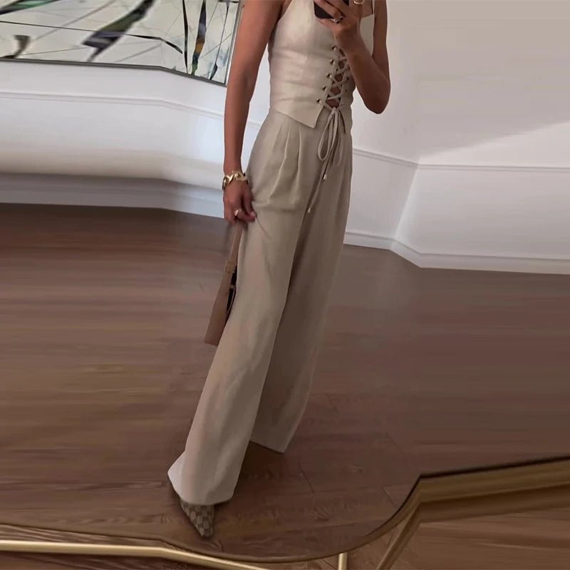 MEI Match String Top & Pants Two - Piece Set - Auraflows