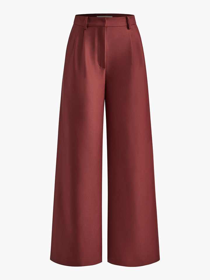 PENELOPE Solid Wide Leg Pants Without Belt - Auraflows