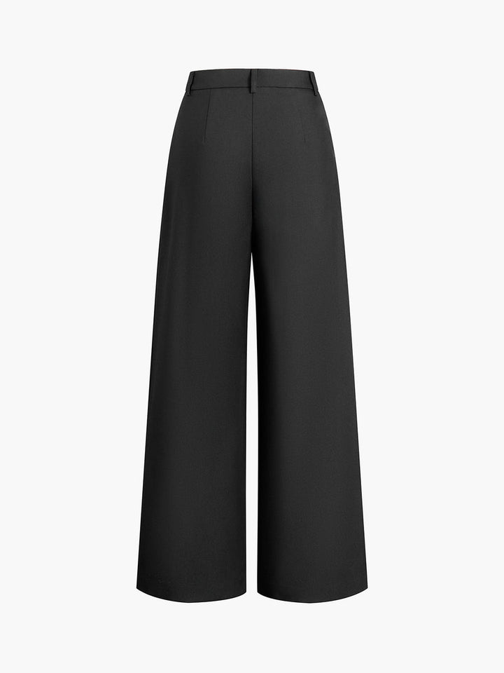 PENELOPE Solid Wide Leg Pants Without Belt - Auraflows