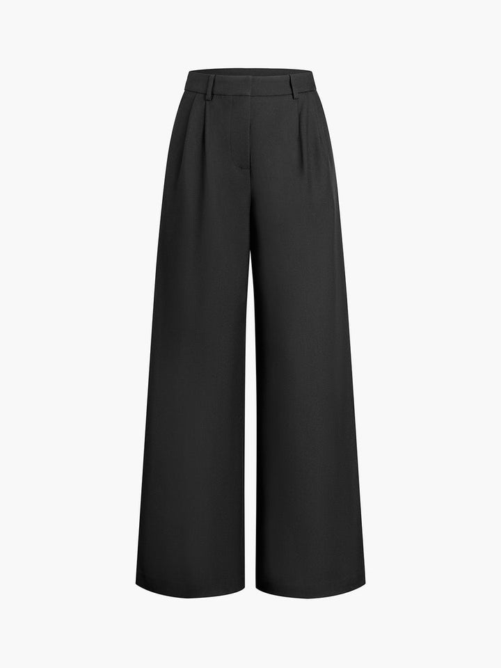 PENELOPE Solid Wide Leg Pants Without Belt - Auraflows