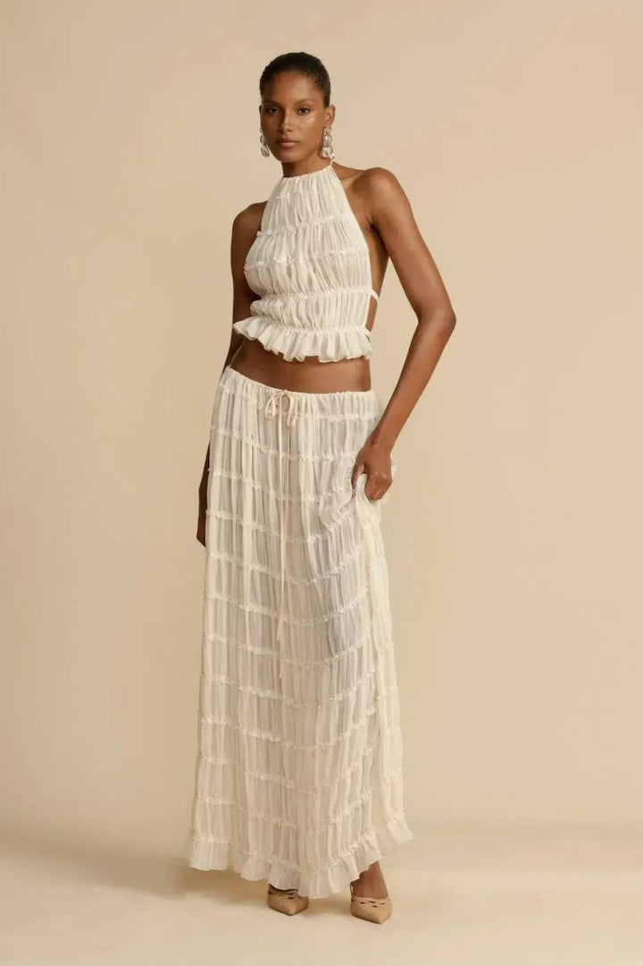 Ronalee | Backless Pleated Set - Auraflows